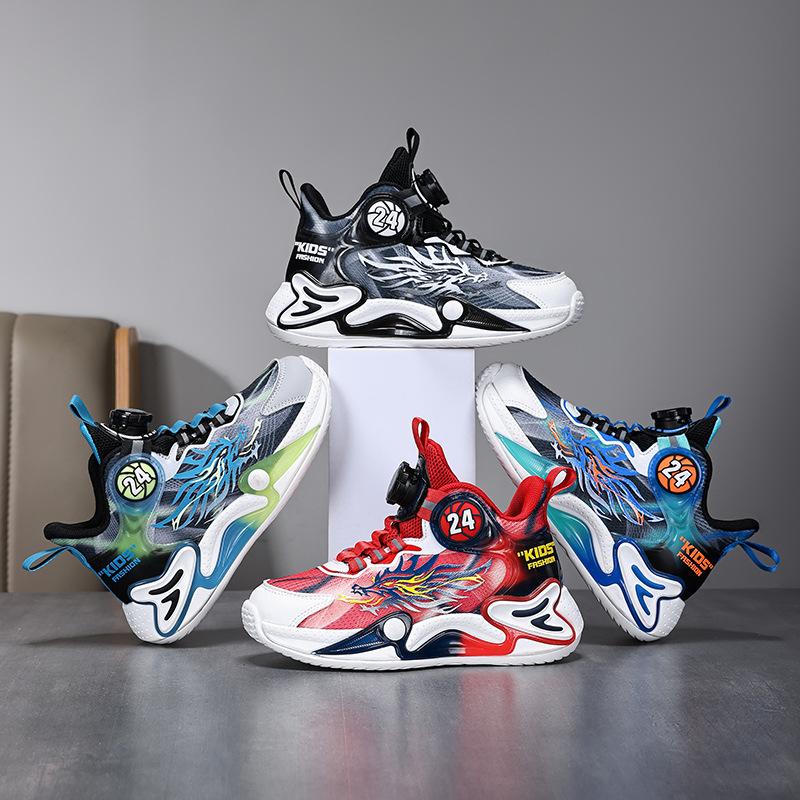 Детские баскетбольные кроссовки 2025 осень сетчатые дышащие мальчиковые баскетбольные кроссовки подростковые для больших мальчиков спортивная обувь тренд 31