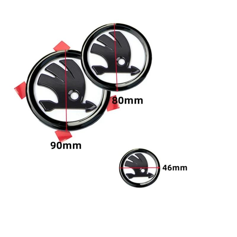 

2026 Hot For SKODA 3pcs Emblem for Skoda Karoq Octavia RS Yeti Superb 3 Fabia 1 Kodiaq Rapid Vision Car Front Rear Steering Whee