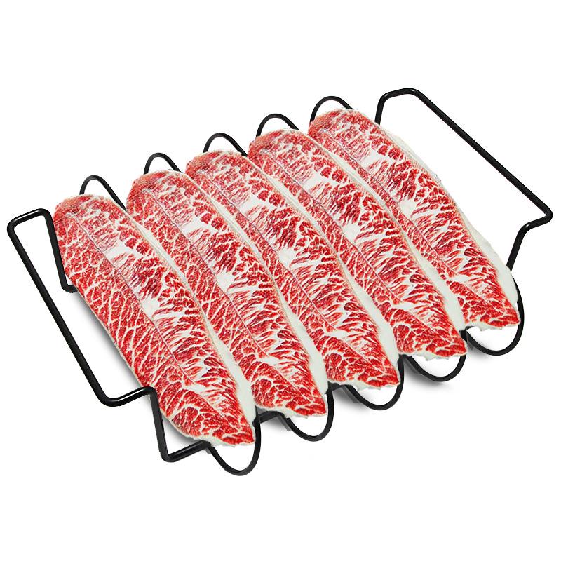 Non-Stick BBQ Grill Basket & Rib Rack for Outdoor Grilling