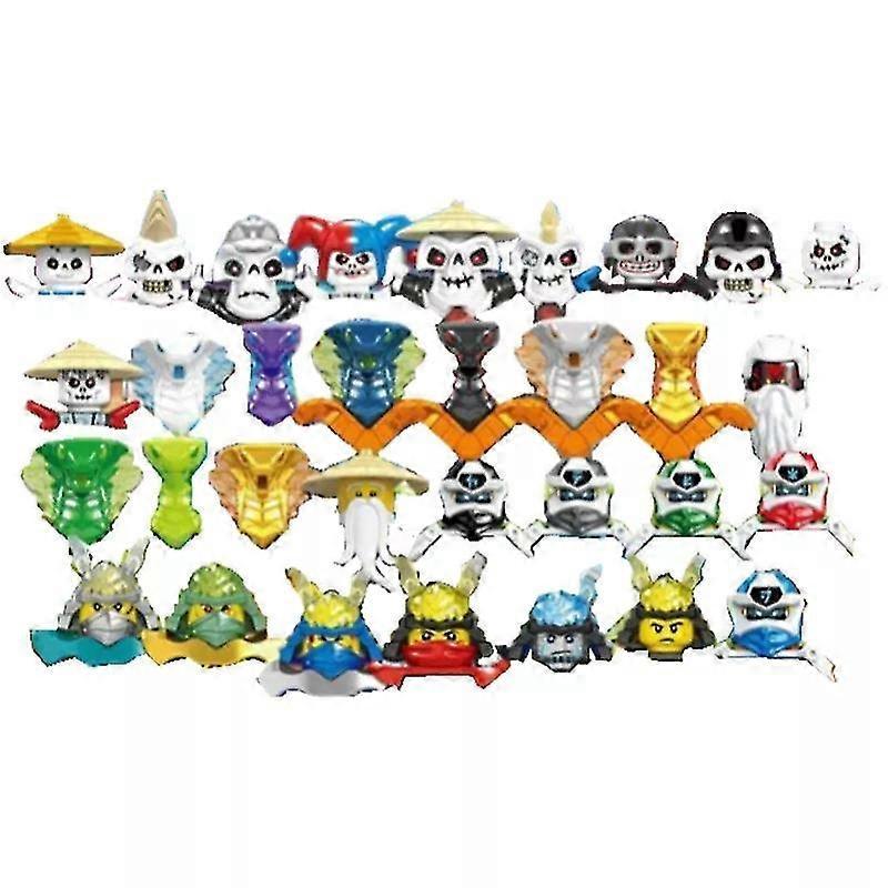 Mini Ninja Bausteine Figuren Bausteine Spielzeug Skelett Goldene Soldaten Schlangen Krieger Samurai Anime Filmserie Spielzeug für Jungen