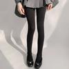 Women Solid Color Thicken Cotton Pantyhose Ribbed Knit Striped Sweater Tights