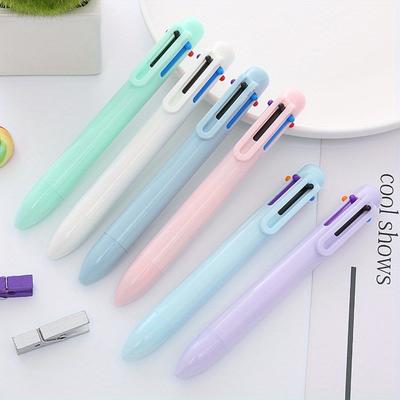 10 stücke Kreative macaron 6-farbe kugelschreiber einfarbig klicken stift multi-farbe öl stift farbe buchhaltung stift