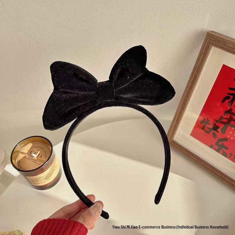 Bandeau nœud en velours rouge 2025 pour femmes et enfants - Accessoire de cheveux pour le réveillon du Nouvel An et Noël