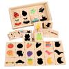 Montessori Find Shape Toys Animal Fruit Shadow Pairing Shape Wooden Puzzle Logical Thinking Game Educational Toys for Children