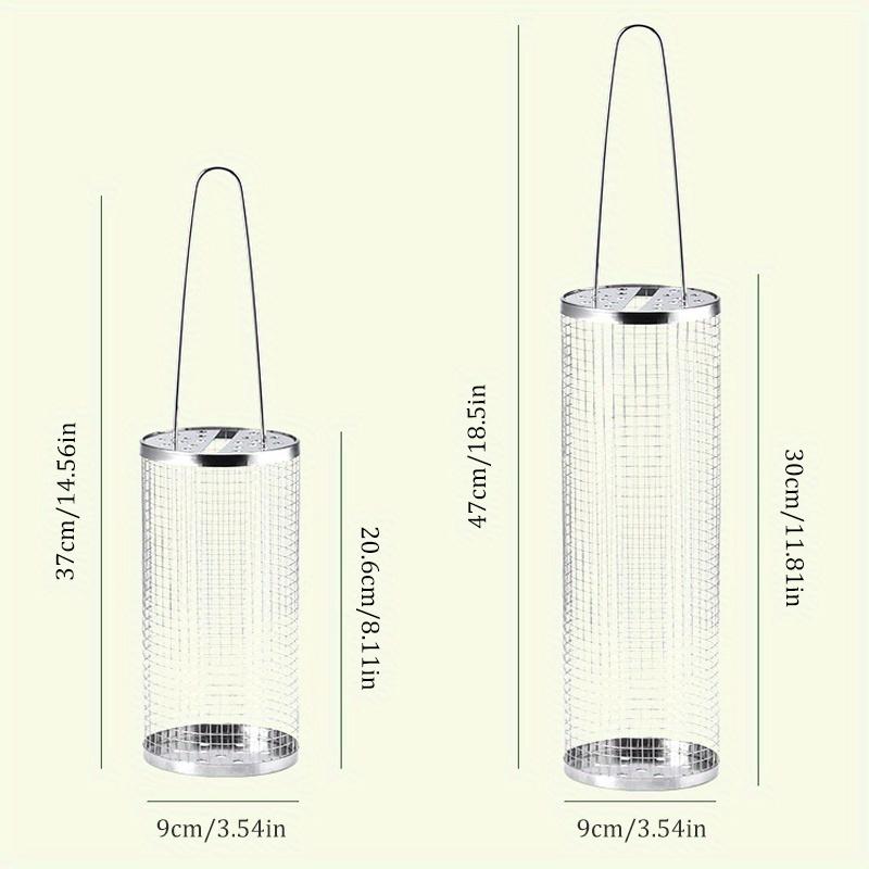 Stainless Steel Round Barbecue Net,Rolling Barbecue Grill Cage,Portable Barbecue Grill Net,Barbecue Basket Outdoor Camping