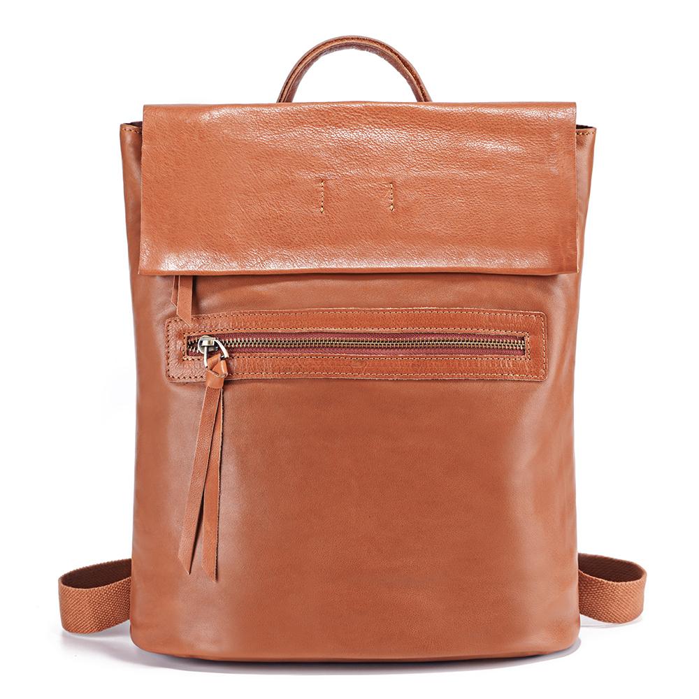 

Женский ретро-рюкзак из коровьей кожи Zency, большой, для путешествий, подходит для 10-дюймового iPad A4, сумка-клапан для журналов светло-коричневого