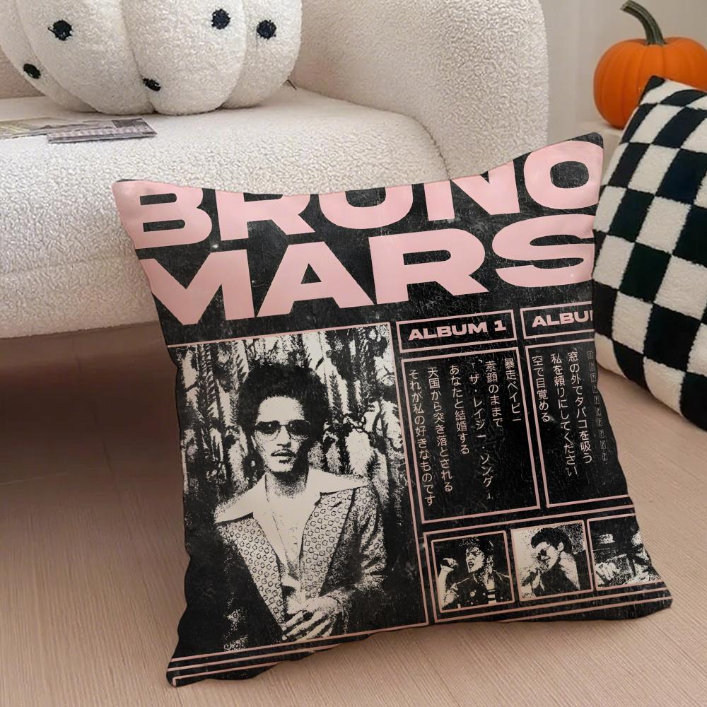 Charismatic BBruno Mars  Groovy singer Cushion Cover Throw Pillow Cover Hidden Button Durable Polyester Chair Cushion