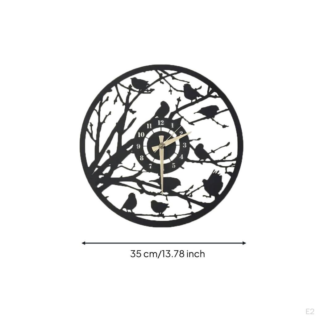 Wall Clock Decorative Metal Quiet for Office, Entryway