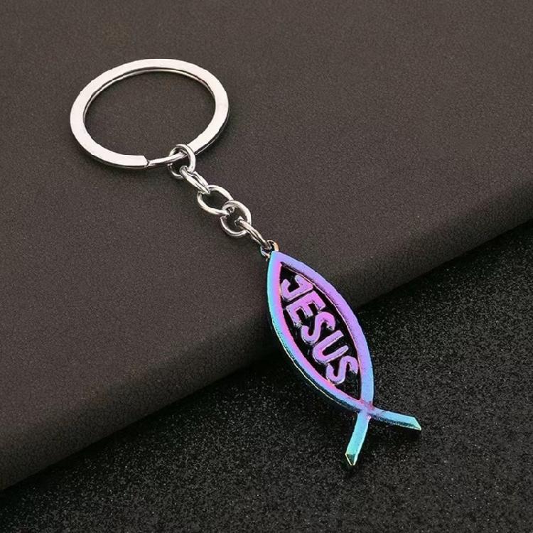 Fashionable Metal Letter/Fish/Crosses Pendant Key Rings Charm for Trendsetters