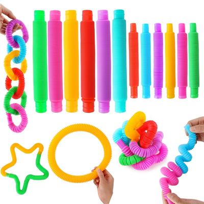 5 pz/set colorato tubo di plastica pop bobina bambini giocattoli magici creativi cerchio giocattoli divertenti sviluppo educativo giocattolo pieghevole