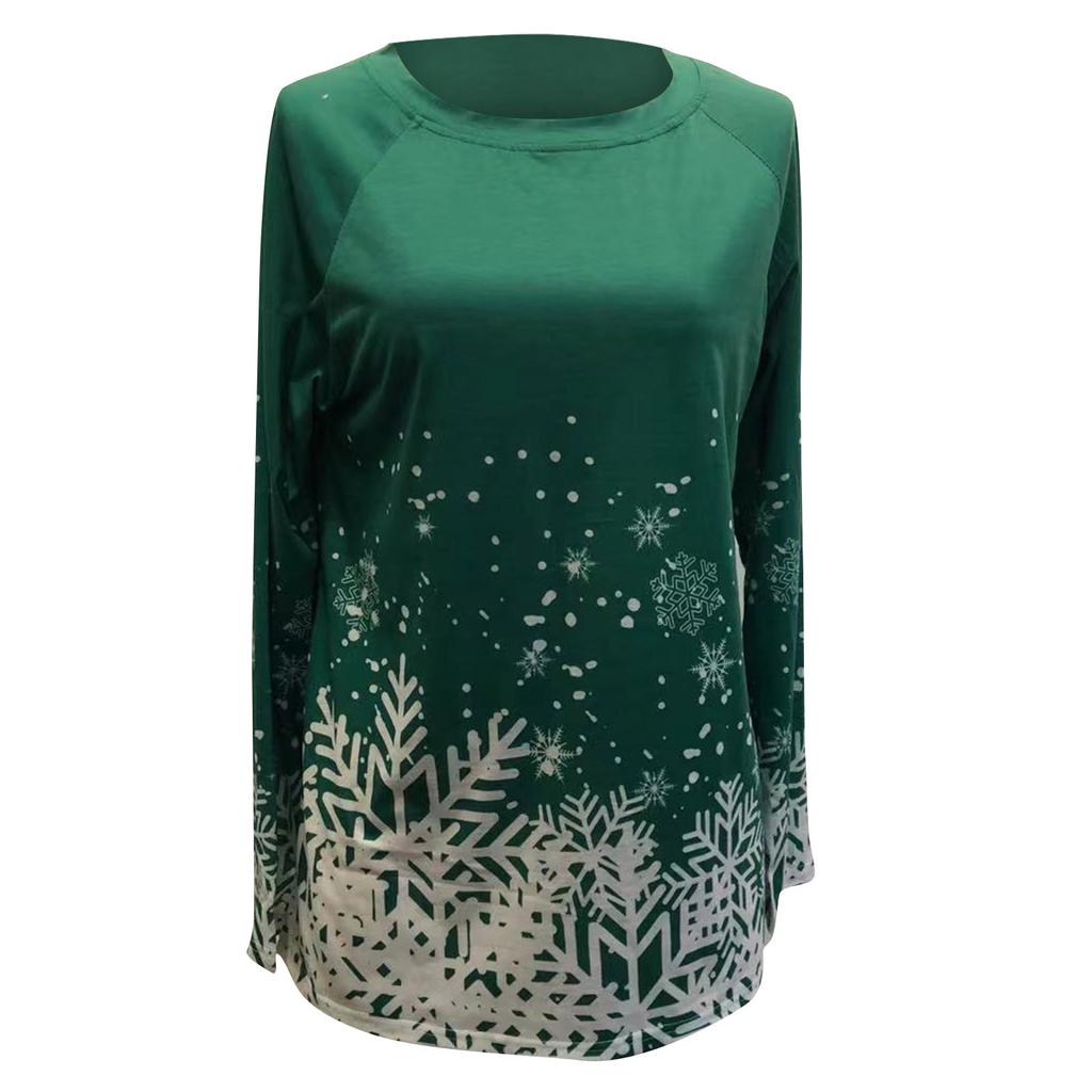 Women Fashion Casual Long Sleeve Print  Loose And Comfortable Tops