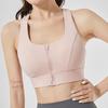 Premium Front Zipper Sports Bra - Shockproof High-Impact with Built-in Cups & Stylish Back Design for Women