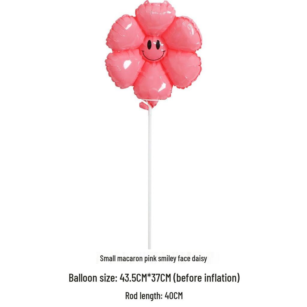 Daisy and Sunflower Balloons - Kids' Birthday and Wedding Decoration, Aluminum Foil with Smiley Faces