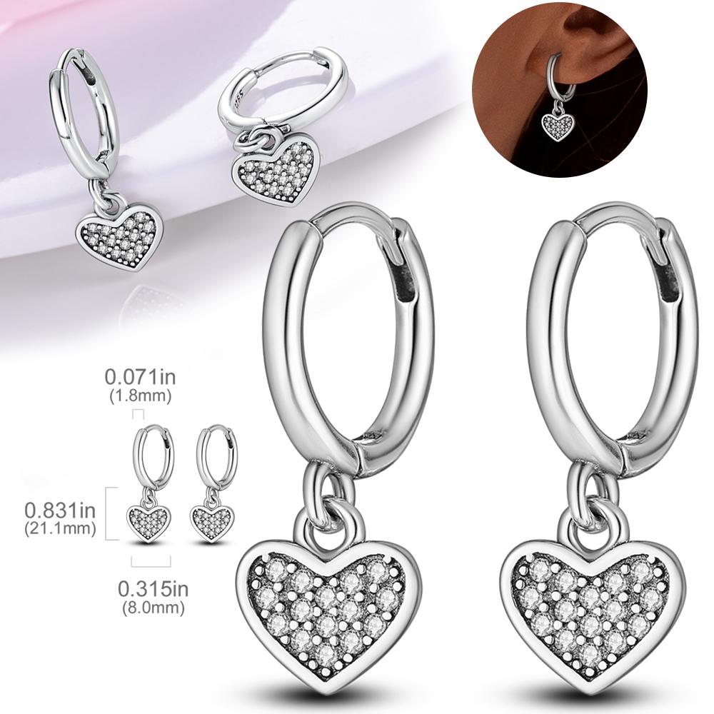Love Heart Romantic Lock&Key Earrings for Women Girls Trendy Fashion Jewelry High Quality Dainty Elegant Gift