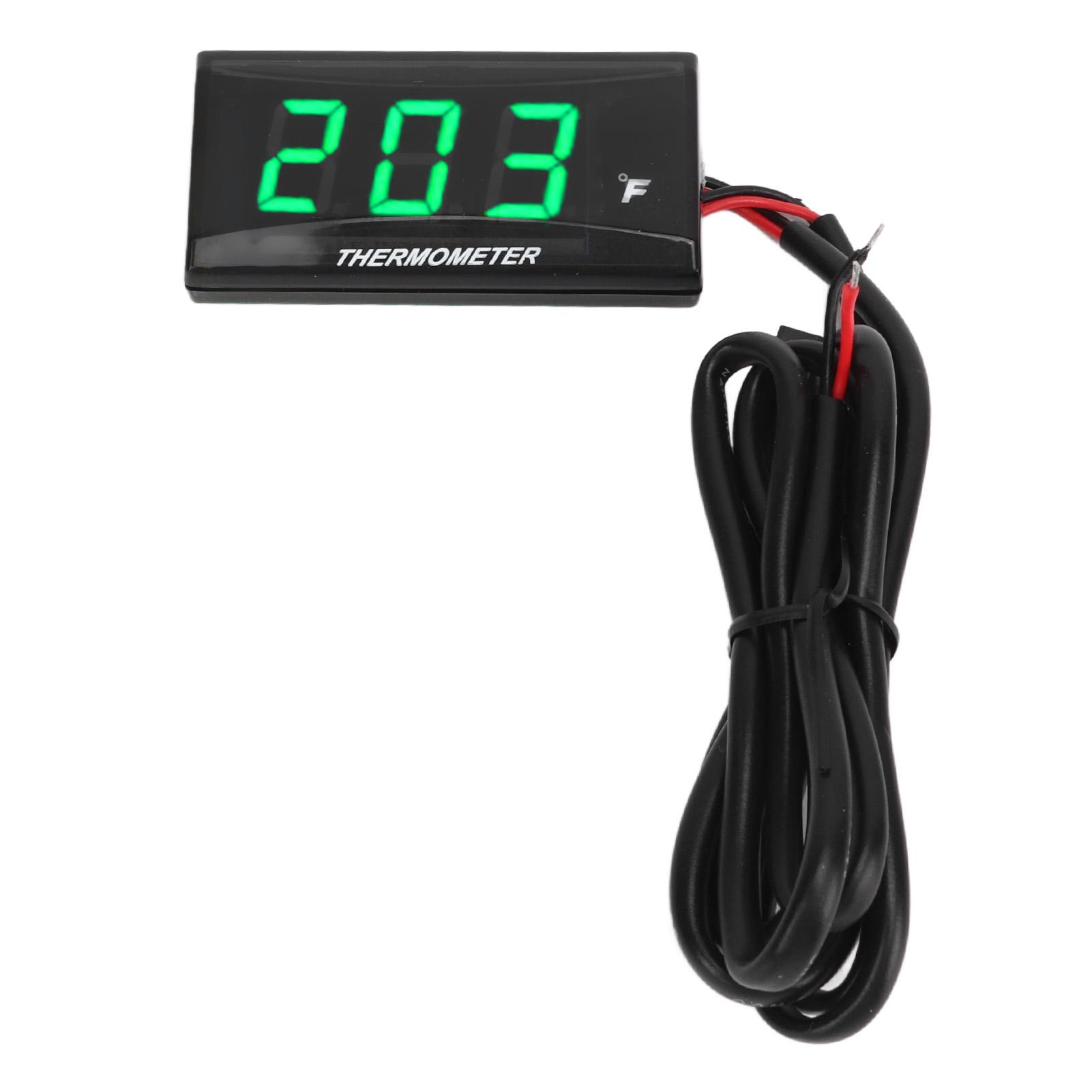 

Цифровой датчик температуры воды для мотоцикла Ультратонкий DC 12V ЖК-дисплей с адаптером датчика 18 мм для большинства мотоциклов Зеленый зелёный