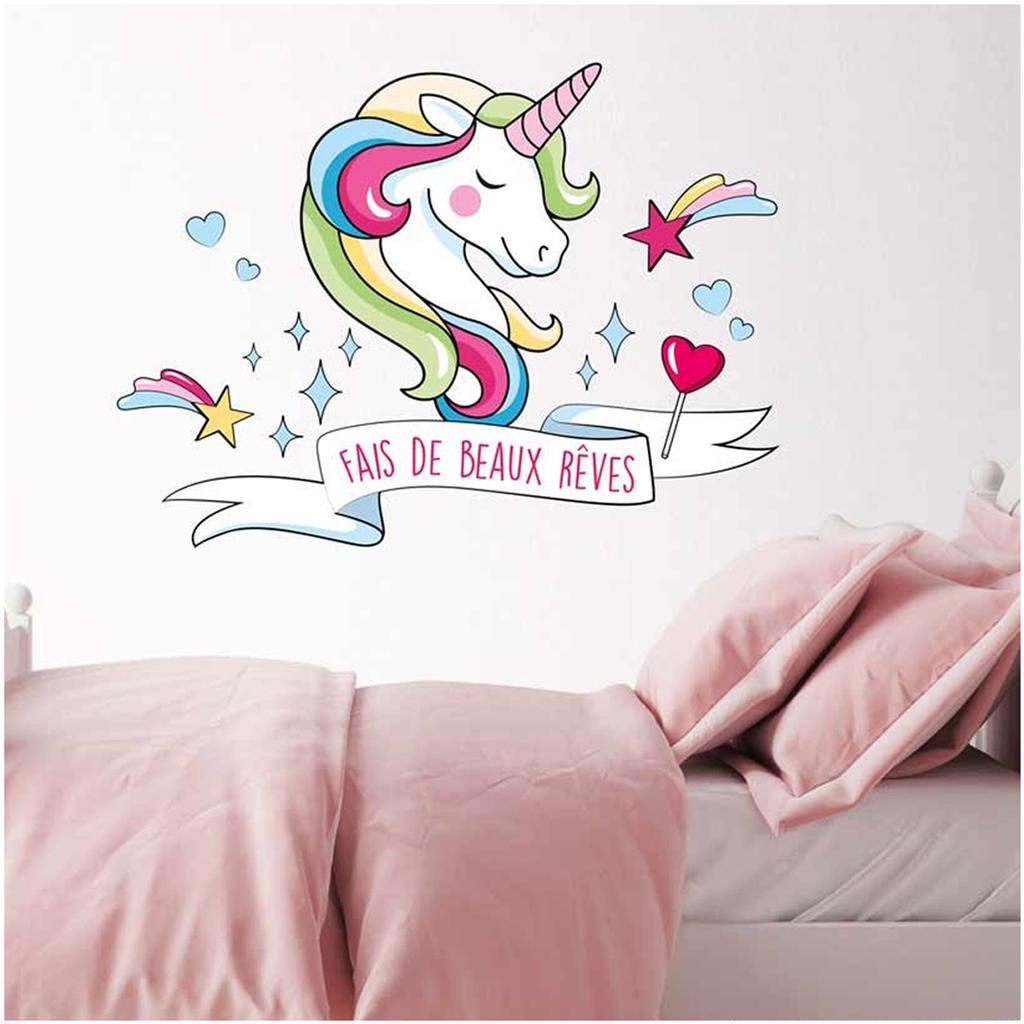 Les Trésors De Lily [Q6513] - Planche de stickers 'Licorne My Unicorn' (Fais de beaux rêves) - 50x70 cm