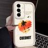 Seaside Coconut Print Case For Samsung A57 A37 A27 A17 S26 Ultra S25 FE A56 A36 A16 A55 A35 A15 A54 5G S21 S22 S23 S24 Plus Shockproof Bumper Cover