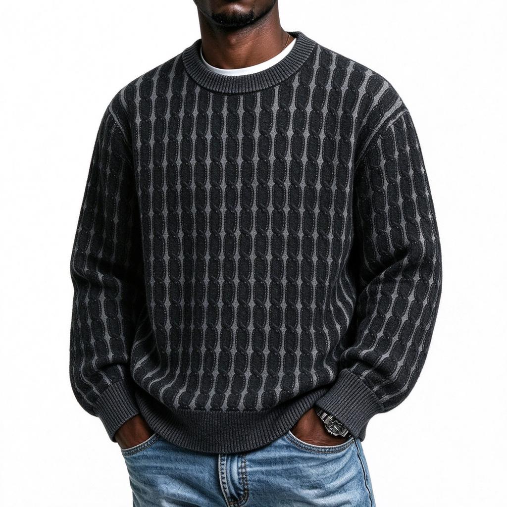 Men's Winter Trendy Knit Sweater, Casual Pullover for Everyday Wear