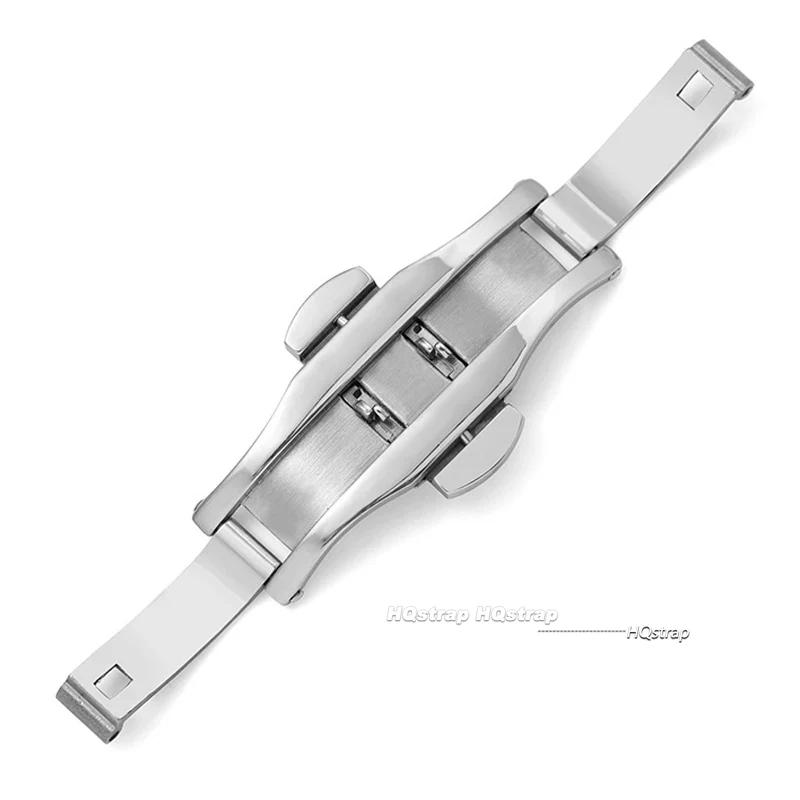 Stal nierdzewna Klamra motylkowa Guzik do zegarka Paski do zegarków Klamra Podwójne kliknięcie Metalowa klamra do akcesoriów pasków do zegarków 4mm 5mm 6mm