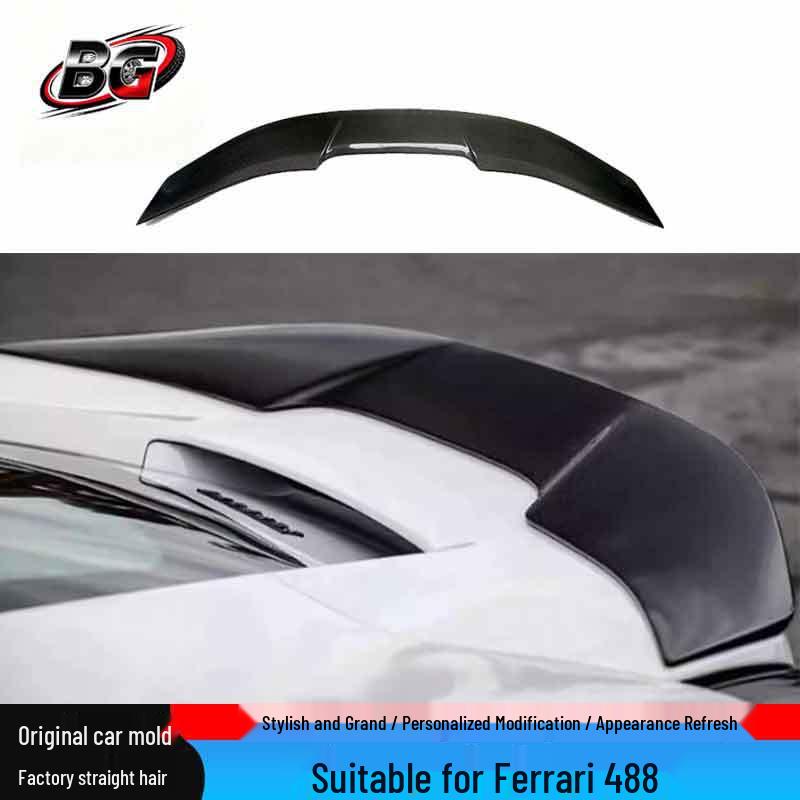 Ferrari 488 Carbon Fiber V-Style Rear Spoiler Wing Diffuser (2015-2019)