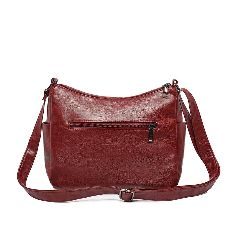 Women's Multi-layer Soft Leather Crossbody Bag Commuter Shoulder Bag Mother Bag