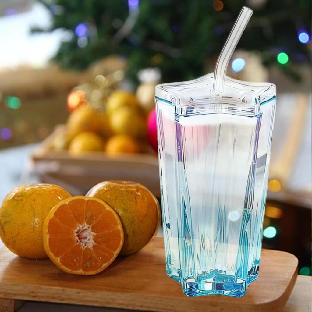 Convenient Glass Cup with Lid, Included, Versatile for Drinking, Easy To Clean, Stylish Design,