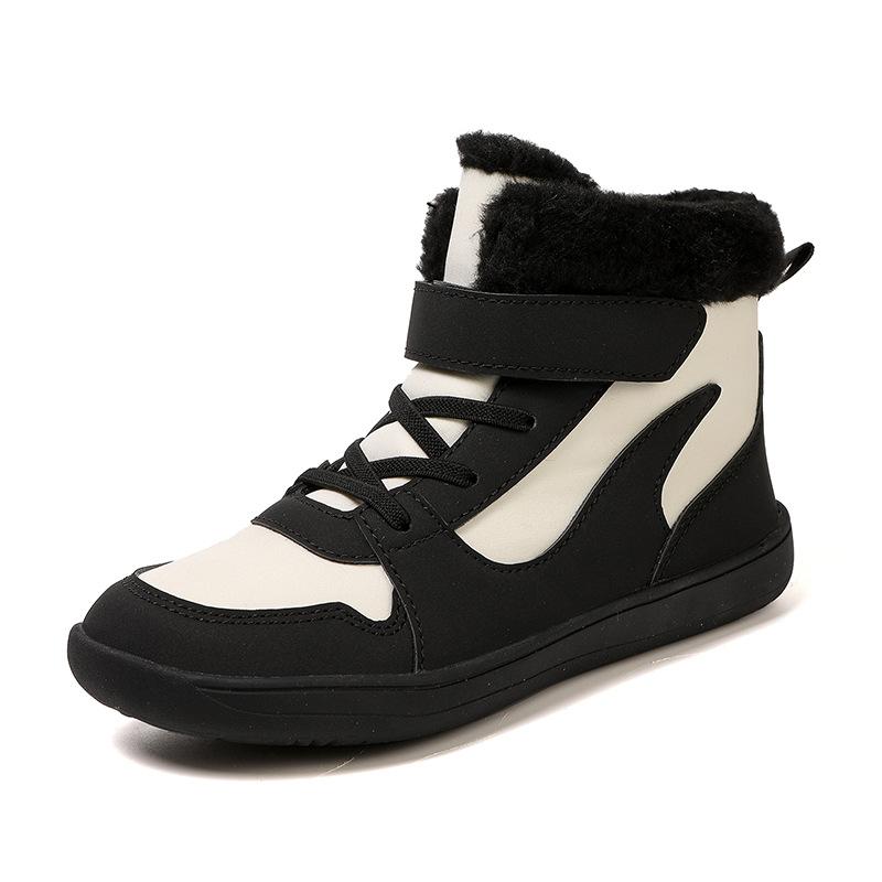 Kinder Baumwollschuhe mit breitem Kopf Outdoor Casual Schneestiefel Herren Gefütterte Verdickte Thermische Baumwollstiefel