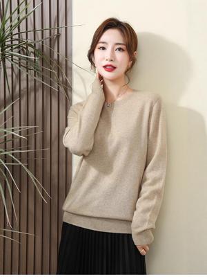 Γυναικείο Πουλόβερ 100% Κασμίρ με Στρογγυλή Λαιμόκοψη Φθινόπωρο/Χειμώνας 2025 - Πλεκτό Βασικό Ρούχο για Κομψό Στυλ
