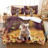 Fashion Cat Cute Kitten Bedding Set Single Twin Full Queen King Size Bed Set Kids Bedroom Duvetcover Sets Bed Sheet Set