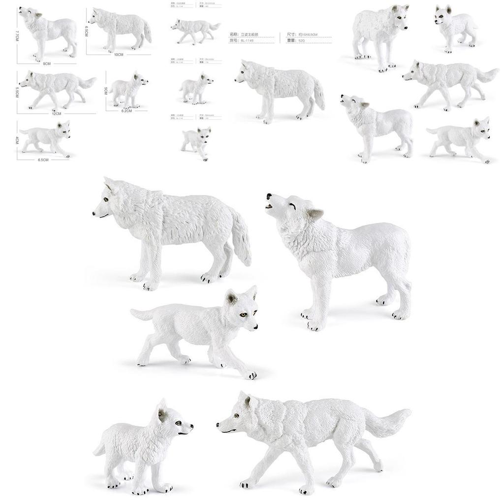 High Quality Pvc Arctic Wolf Figurine Set Including Howling And Standing Wolves