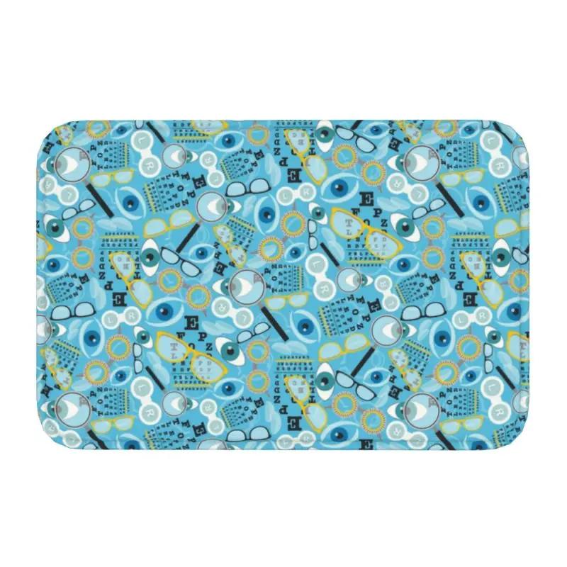Trendy Optician Glasses Doormat Anti-Slip Bathroom Kitchen Mat Garden Garage Door Floor Entrance Carpet Rug