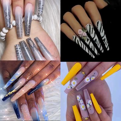 Nail Art Ballet Nail Max Super Long Flathead Ballet Künstliche Nägel Spurlose Nägel 500 Patches