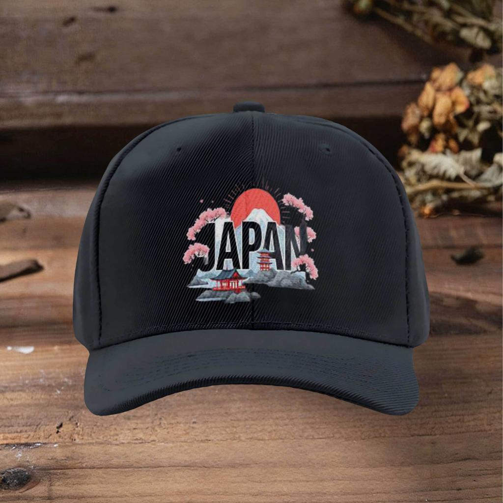 Japan Mount Fuji Cherry Blossom Temple Baseball Cap Adjustable Lightweight Breathable Sun Hat For Travel Outdoor Beach Casual