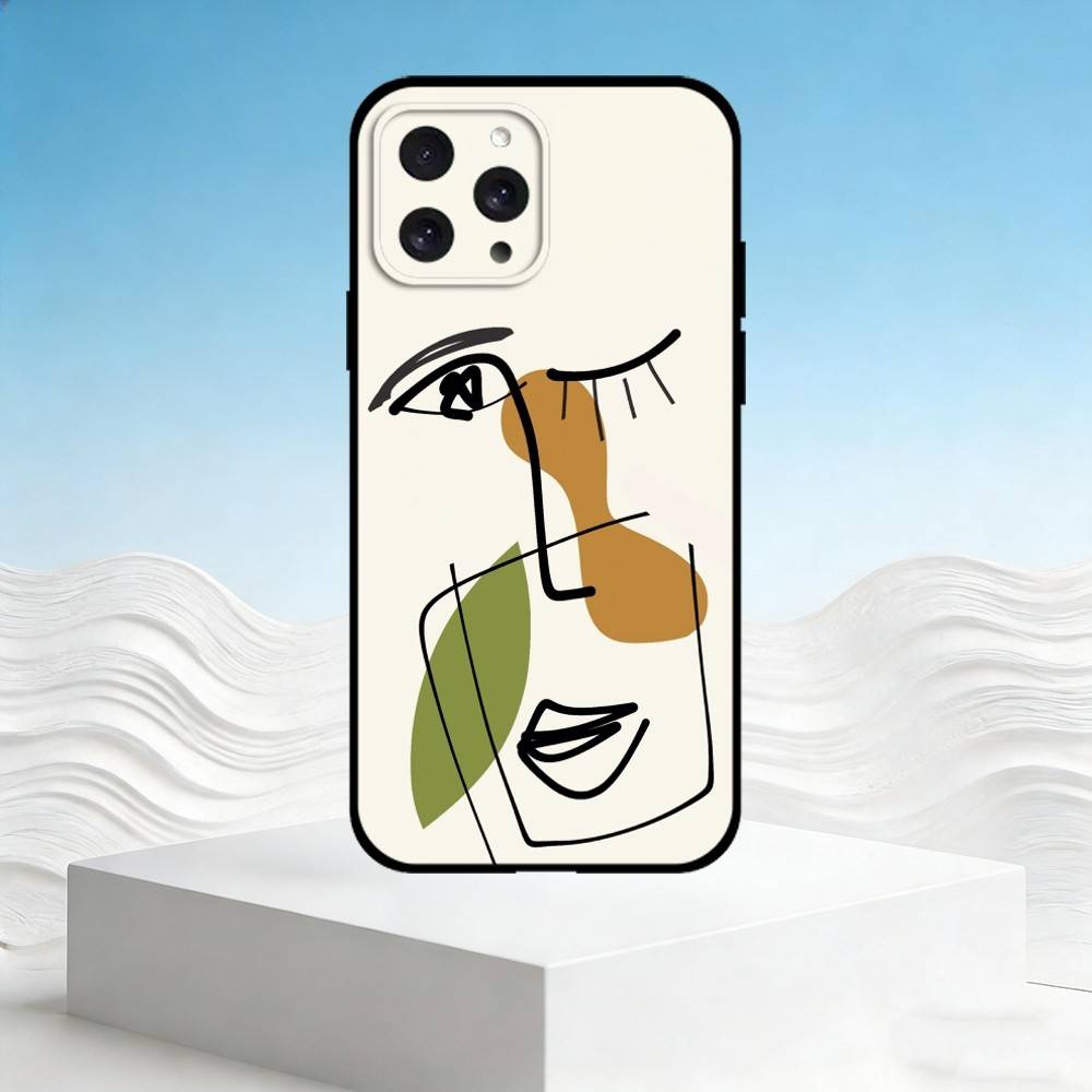 M-Modern minimalist abstraction Phone Case For iPhone 17,16,15,14,13,12,11 Plus,Pro Max,SE4Soft Silicone Black Cover