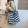 Trendy Urban Striped Shoulder Bag With Spacious Capacity For Effortless Style