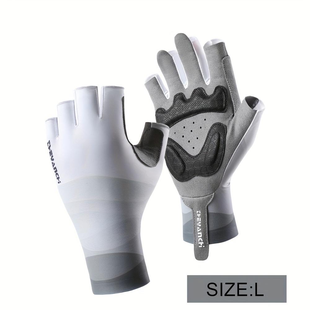 

1 Pair Summer Unisex Half-Finger Outdoor Sports Gloves, Elastic Breathability And Thickened Palm Pads, Suitable for Cycling And Fishing серый