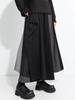 2025 Autumn/Winter Niche Fashion Elastic Waist Patchwork Wide-Leg Culottes Plus Size