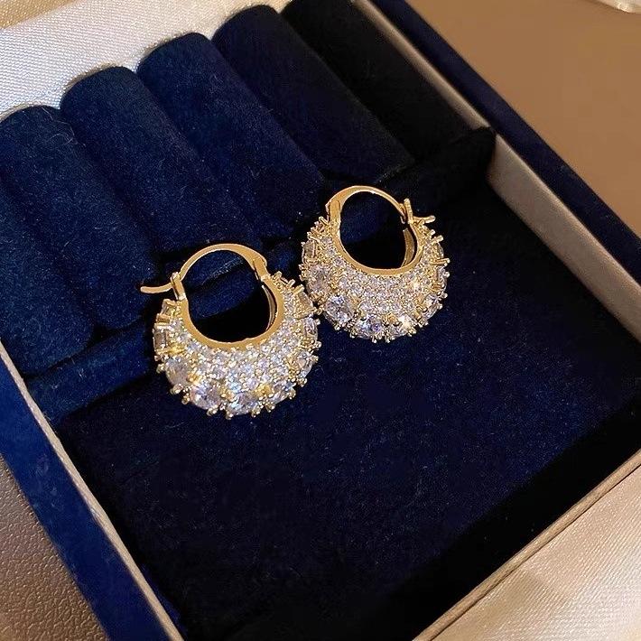 High End Versatile Round Earrings 1 pair of earrings золотой