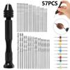 Tiny Mini 57pcs Micro Alloy Twist Drill Bits Set Hand Diy Model Craft Tool Wood