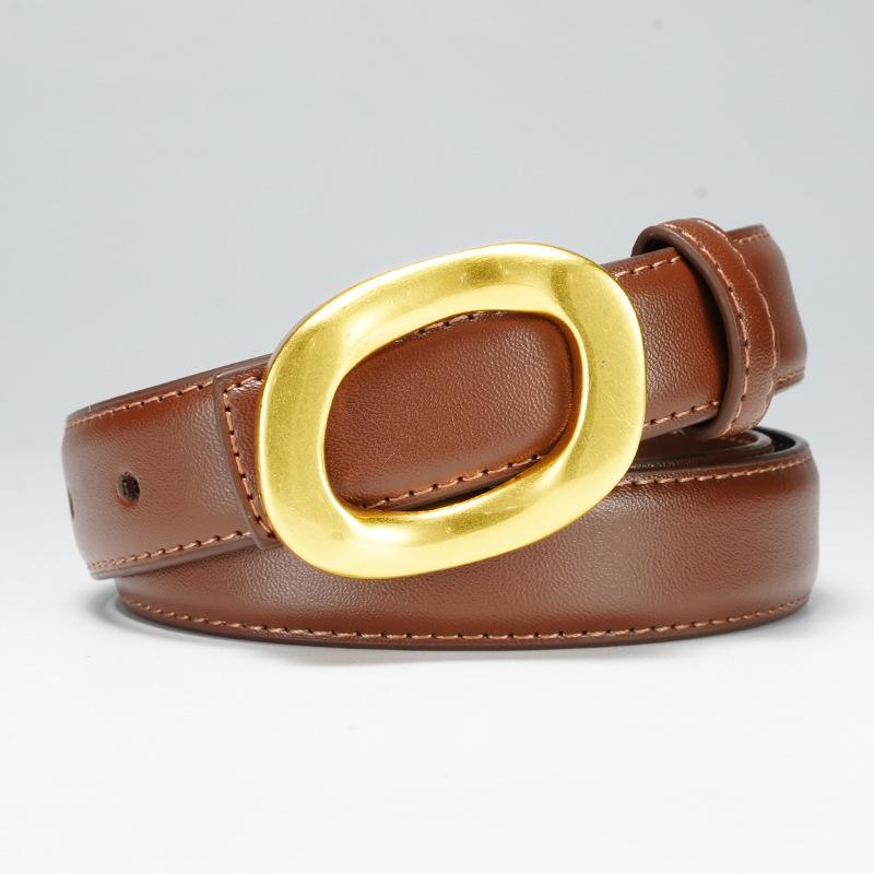 

Ремень женский с буквенной пряжкой, джинсовый ремень, женский ремень в корейском стиле, модный, универсальный, декоративный, из натуральной кожи