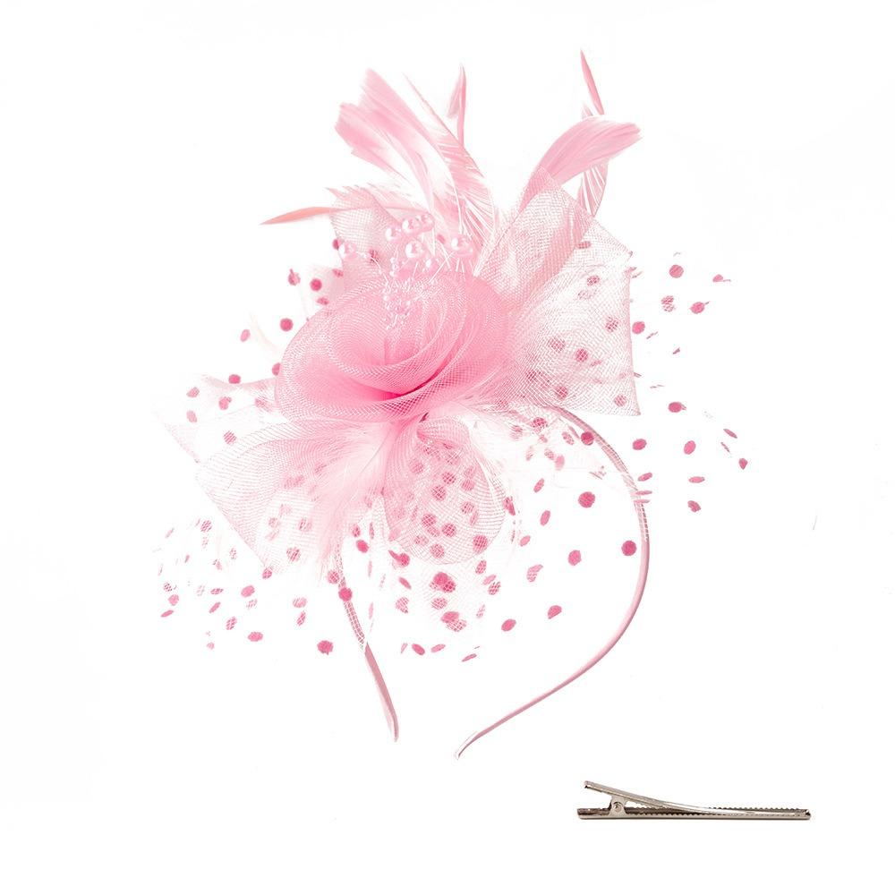 Elegant Tea Party Mesh Hair Band Exquisite Bride Headdress Feathers Fascinator Hat  Dance Show