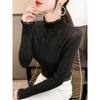 Semi-turtleneck lace bottoming shirt women's spring and autumn new knitted sweater top