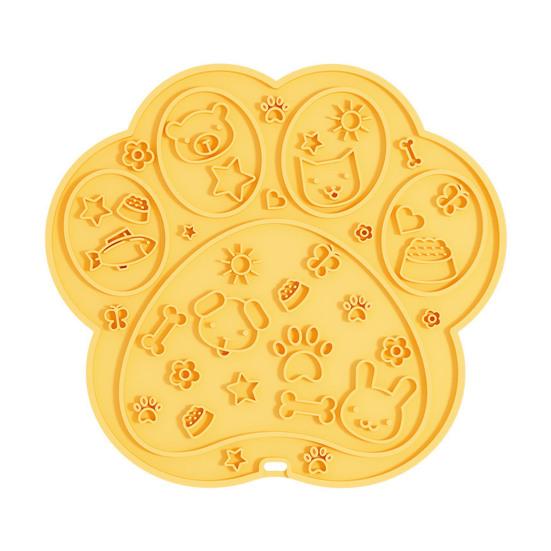 

Собаки Кошки Силиконовая Лизательная Маска Против Удушья Снятие Тревоги Квадратная Форма Лапы Миска для Корма для Животных с Присоской Медленное Питание Головоломка Кормушка Лизательная Маска A жёлтый