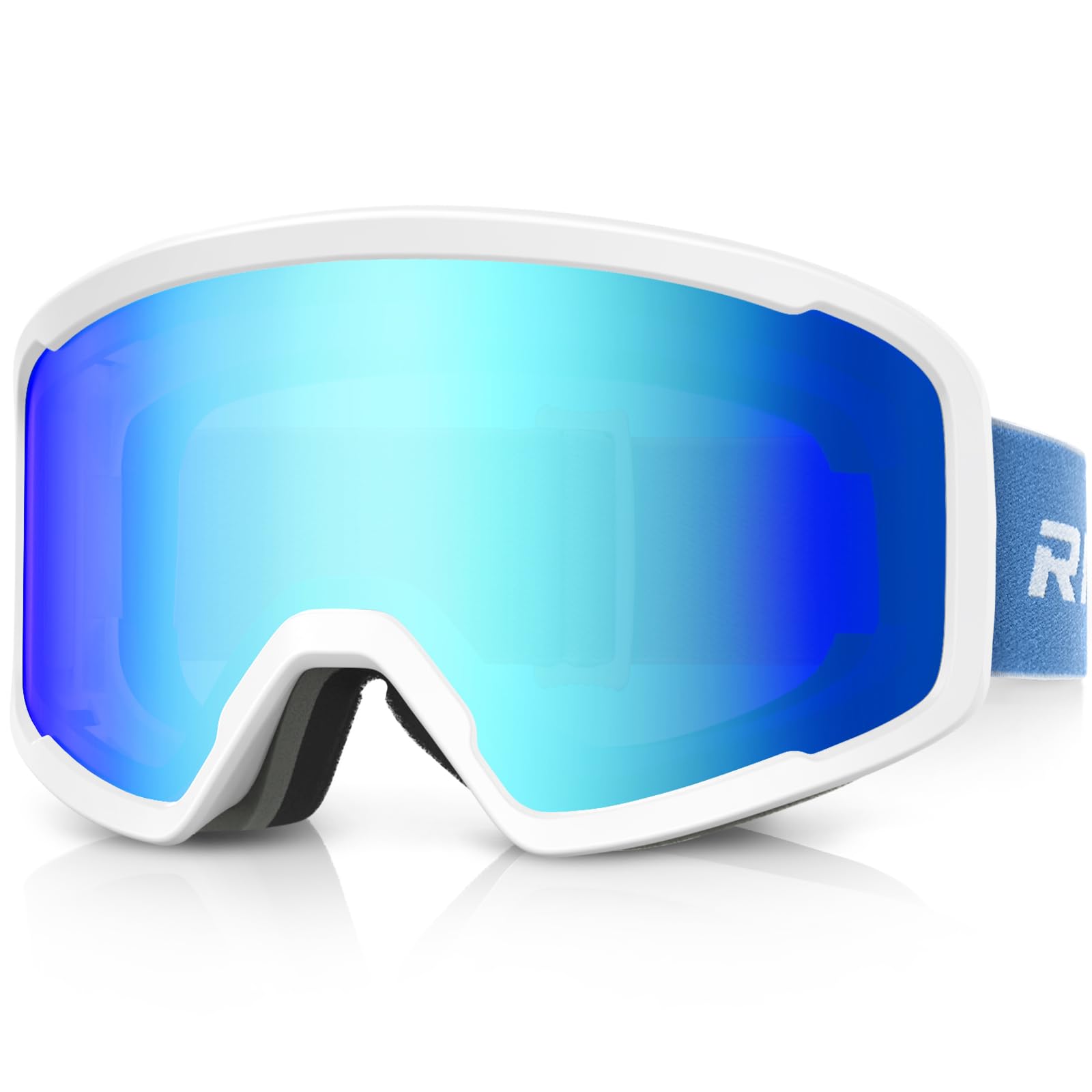 

RIOROO Ski Goggles for Snow Goggles for Men and Glasses OTG Cylindrical Wide Field of UV Helmet Unisex Adults, Women, Compatible, Lens, View,