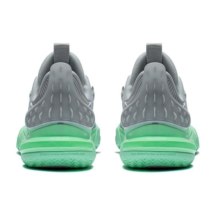 Li Ning All City 11 Fabric Synthetic Leather Shock Absorption Non-Slip Wear-Resistant Low-Top Basketball Shoes Men sneaker Gray Green ABAT031-1