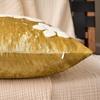 Gold Pillowcase with Reindeer and Snowflake Embroidery - Christmas Cushion Cover