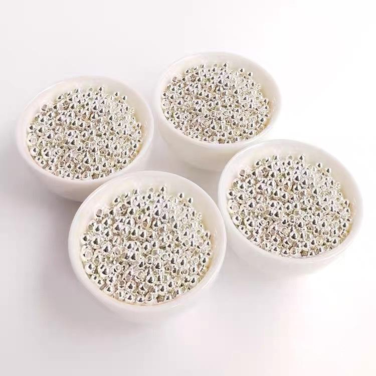 S925 Sterling Silver Light Beads for Handmade DIY Spacer Beaded Bracelets