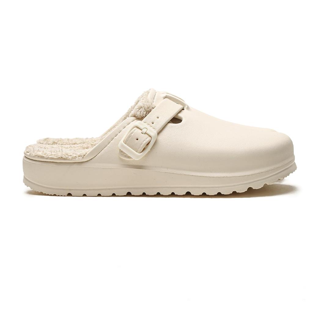 Fashion Womens Clogs Winter Mules Slip on Nurse Shoes Work Garden Slippers with Cotton Lined New Outdoor and Indoor Soft Cotton Shoes