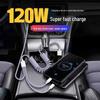 120W Fast Charging 3-in-1 Data Cable for Apple, Huawei, and Android – 6A Car Charger Compatible