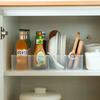 Multifunction Transparent Desktop Storage Box Spice Jars Dish Plates Cosmetics Organizer Box Refrigerator Under Sink Storage Bin